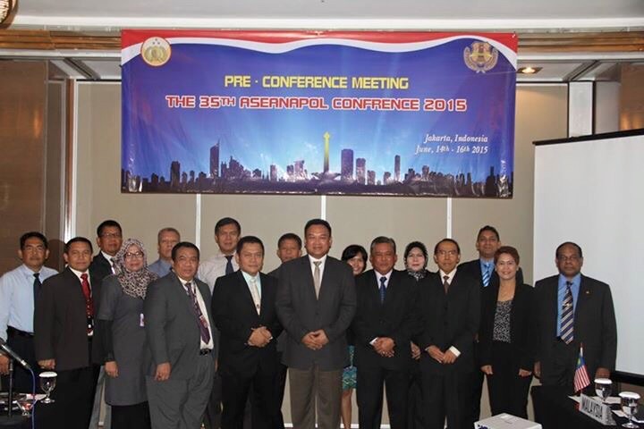 Mesyuarat pra-konferens untuk Konferensi ASEANAPOL ke-35 di Jakarta, Indonesia.