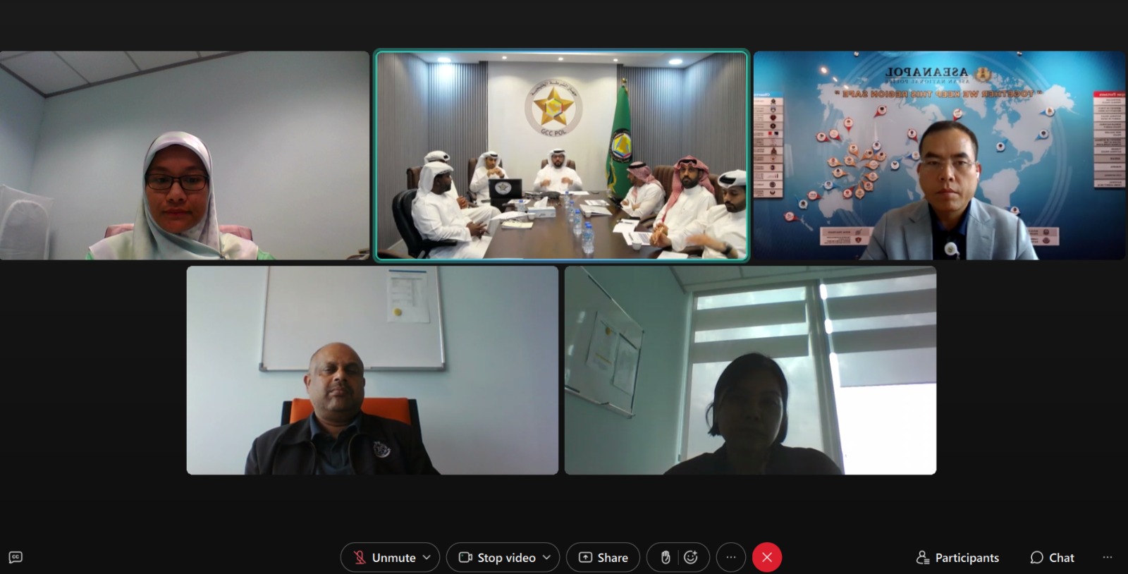 Virtual Meeting Between ASEANAPOL Secretariat and GCCPOL: Exploring Opportunities for Cooperative Partnerships and Networking